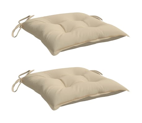 vidaXL tooli istmepadjad 2 tk, beež, 40 x 40 x 7 cm kangas