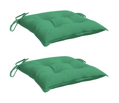 vidaXL Coussins de chaise lot de 2 vert 40x40x7 cm tissu oxford