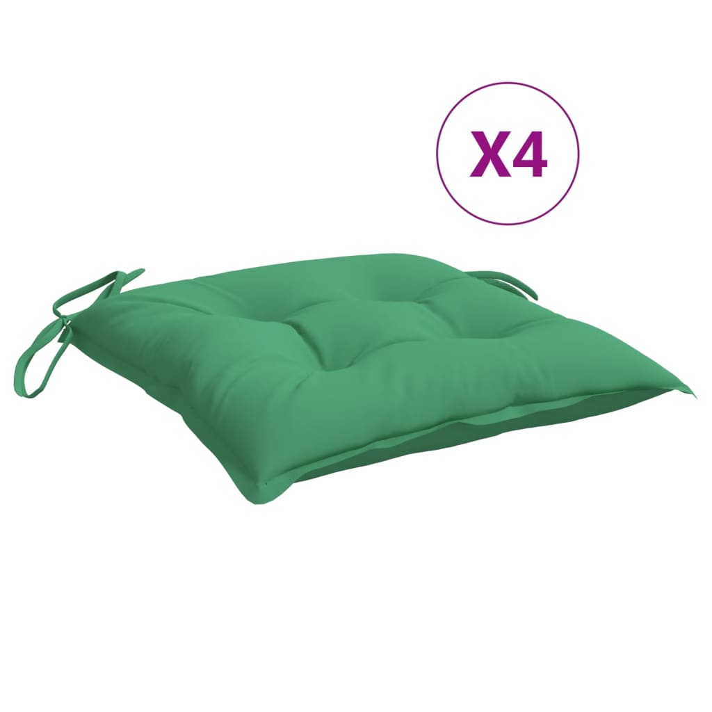 vidaXL Podušky na židli 4 ks zelené 40 x 40 x 7 cm látka oxford