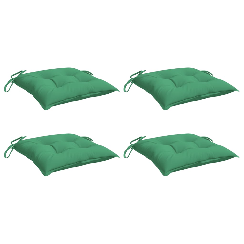 vidaXL Stoelkussens 4 st 40x40x7 cm oxford stof groen afbeelding