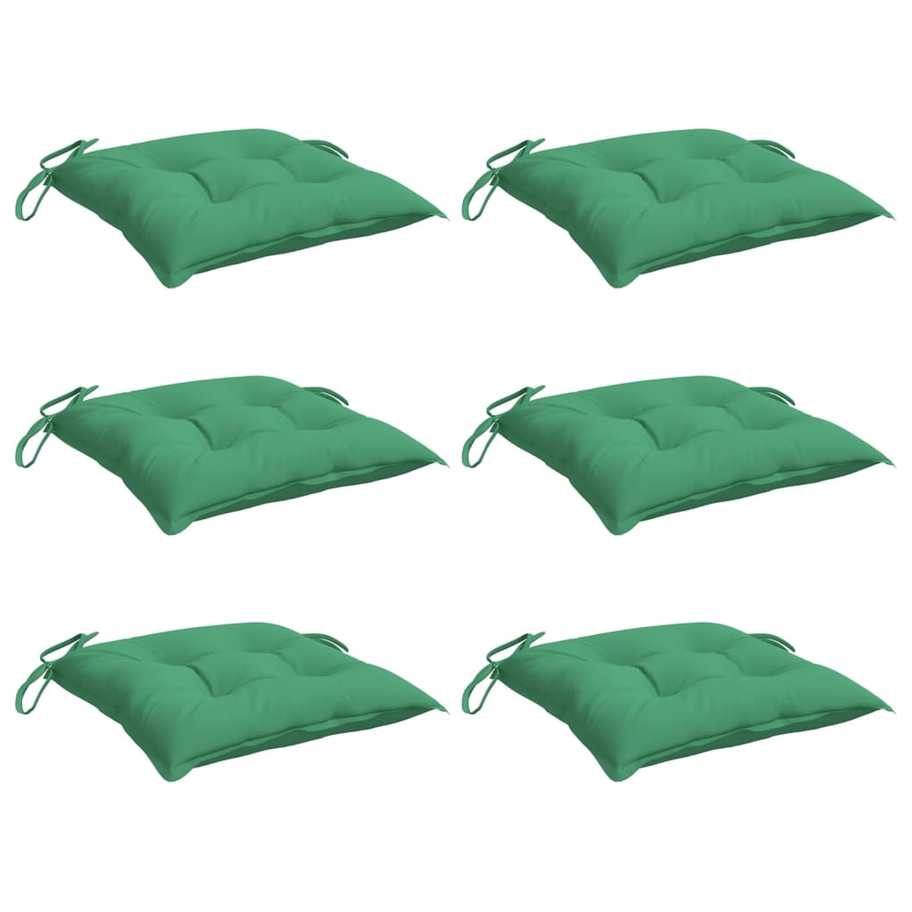 vidaXL Stoelkussens 6 st 40x40x7 cm oxford stof groen, foto 2