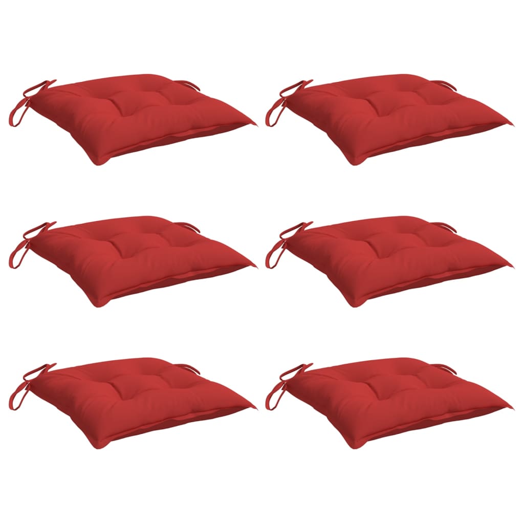 vidaXL Stoelkussens 6 st 40x40x7 cm oxford stof rood, foto 2