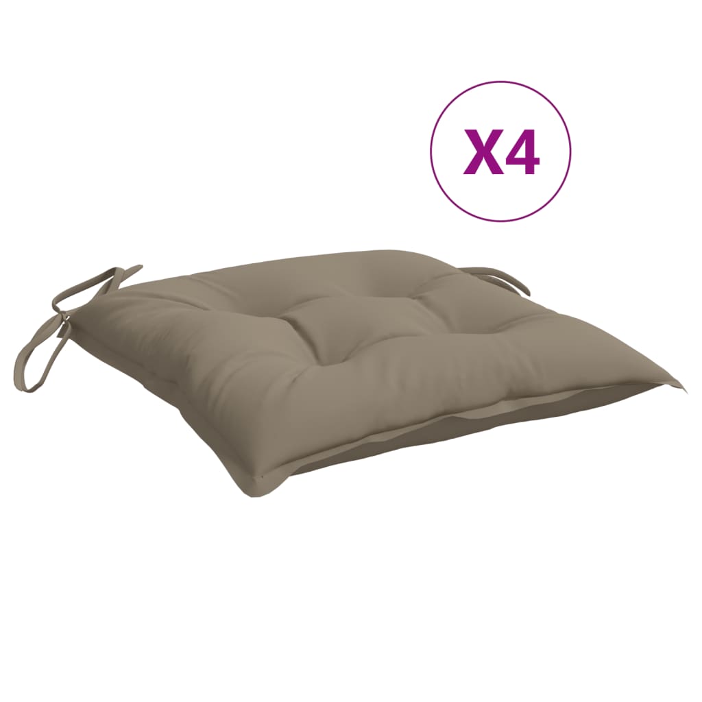 VidaXL Chair Cushions 4 Pcs Taupe 40x40x7 Cm Oxford Fabric