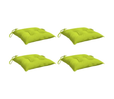 vidaXL Stoelkussens 4 st 40x40x7 cm oxford stof heldergroen