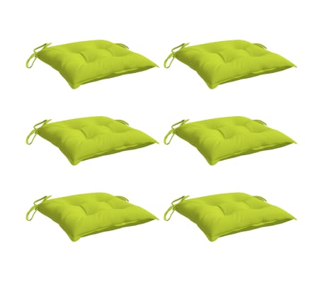 vidaXL Stuhlkissen 6 Stk. Knallgr&uuml;n 40x40x7 cm Oxford-Gewebe