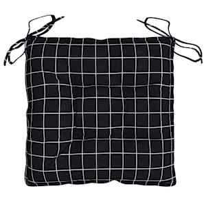 Podušky na židli 2 ks černé kárované 40 x 40 x 7 cm textil - obrázek 6