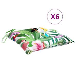 Podušky na židli 6 ks vícebarevné 40 x 40 x 7 cm textil - obrázek 2