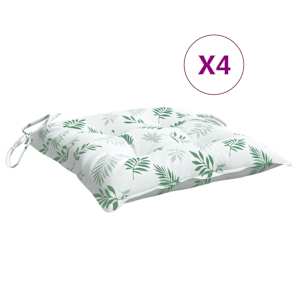 Podušky na židli 4 ks vzor listů 40 x 40 x 7 cm textil - obrázek 2