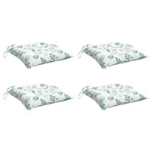 Podušky na židli 4 ks vzor listů 40 x 40 x 7 cm textil - obrázek 3
