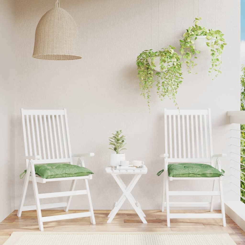 vida XL Stuhlkissen 2 Stk. Blattmuster 40x 40x 7 cm Stoff