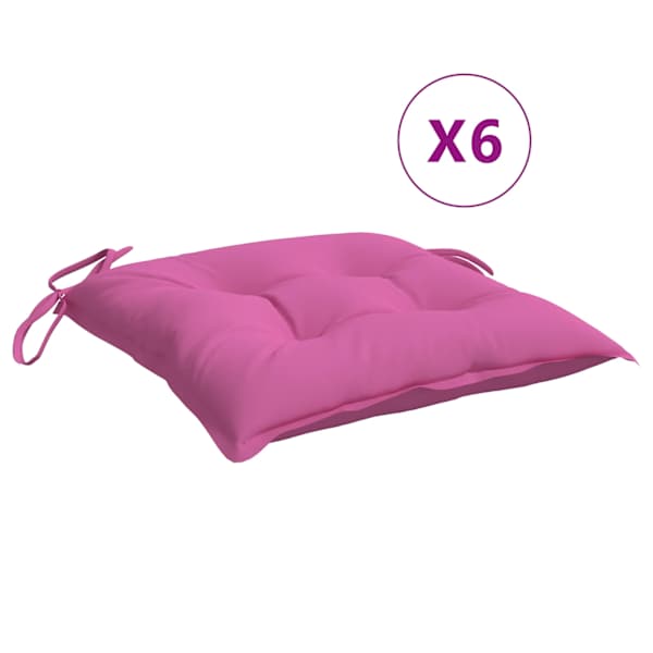 vidaXL tooli istmepadjad 6 tk, roosa, 40 x 40 x 7 cm kangas