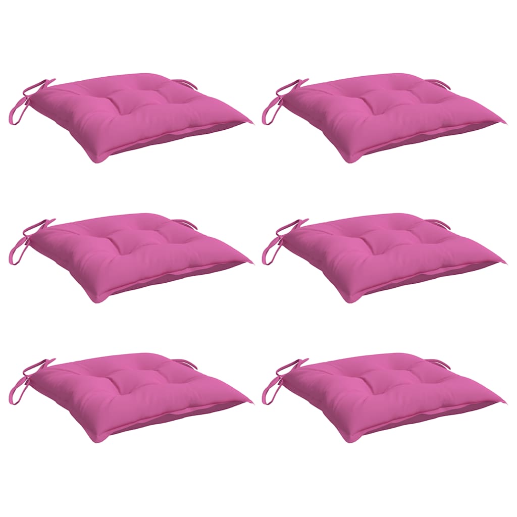 vidaXL Stoelkussens 6 st 40x40x7 cm stof roze, foto 2