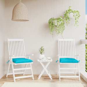 Podušky na židli 2 ks tyrkysové 40 x 40 x 7 cm textil - obrázek 1