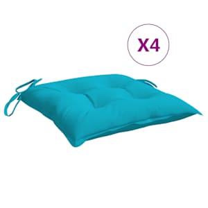 vidaXL tooli istmepadjad 4 tk, t&uuml;rkiissinine, 40 x 40 x 7 cm kangas