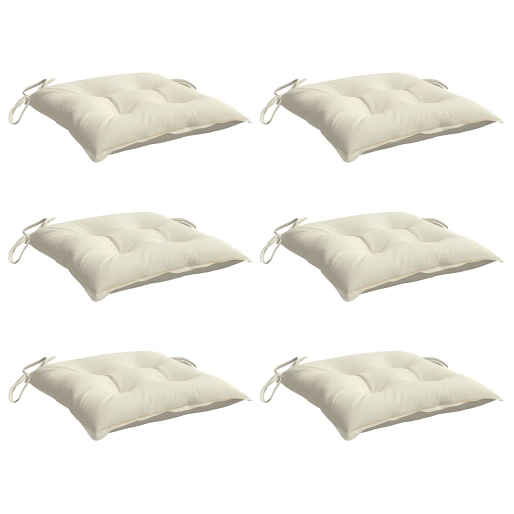 vidaXL Stoelkussens 6 st 50x50x7 cm oxford stof crèmewit, foto 2