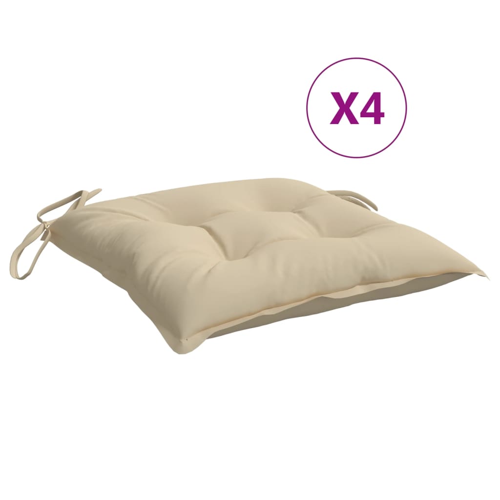 vidaXL pallehynder 4 stk. 50x50x7 cm oxfordstof beige