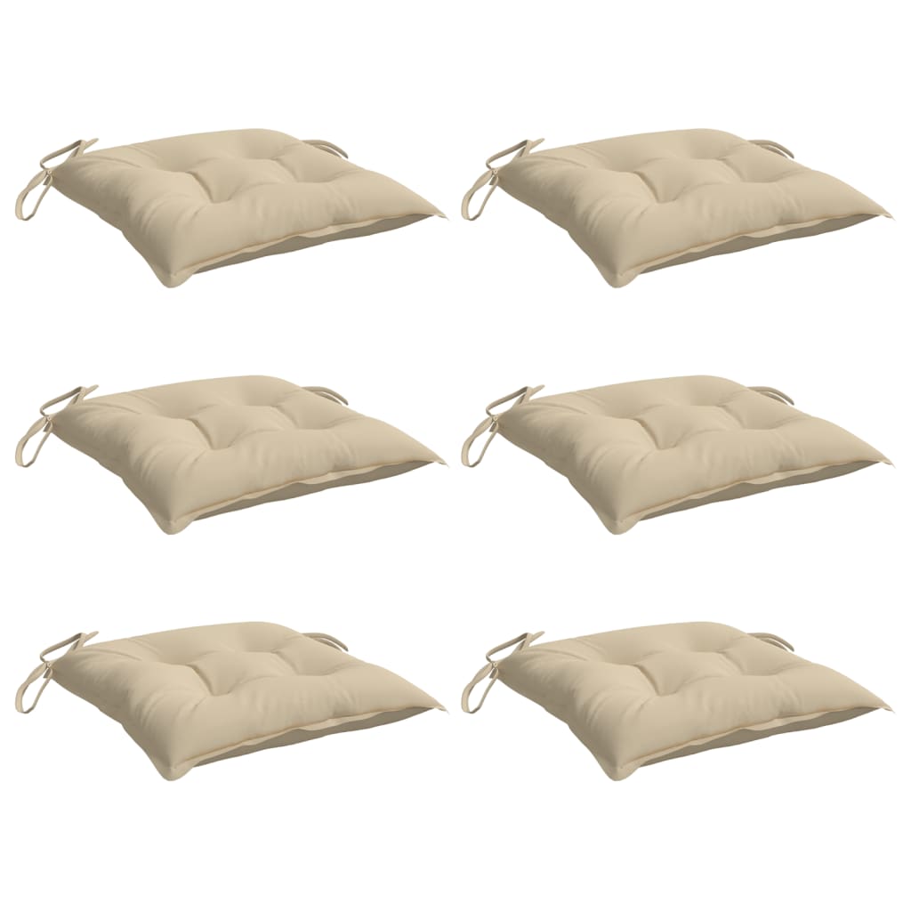 vidaXL Palletkussens 6 st 50x50x7 cm oxford stof beige, foto 2
