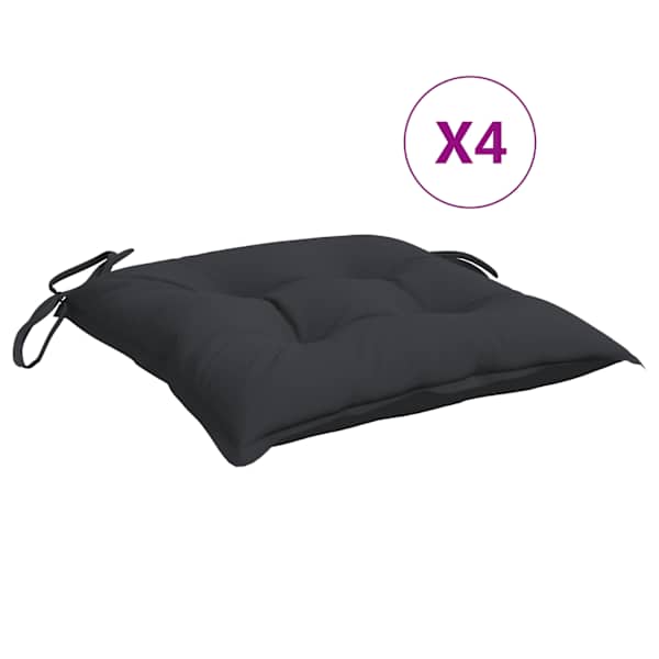vidaXL istmepadjad euroalusele 4 tk, must, 50x50x7 cm, oxford kangas