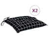 vidaXL toolipadjad 2 tk, mustad ruudud, 50 x 50 x 7 cm, kangas