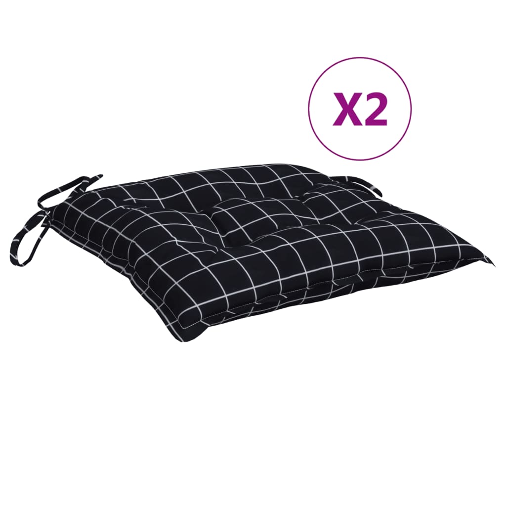 vidaXL Podložky na stoličku 2ks čierne kocky 50x50x7cm oxfordská látka