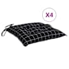 vidaXL toolipadjad 4 tk, mustad ruudud, 50 x 50 x 7 cm, kangas