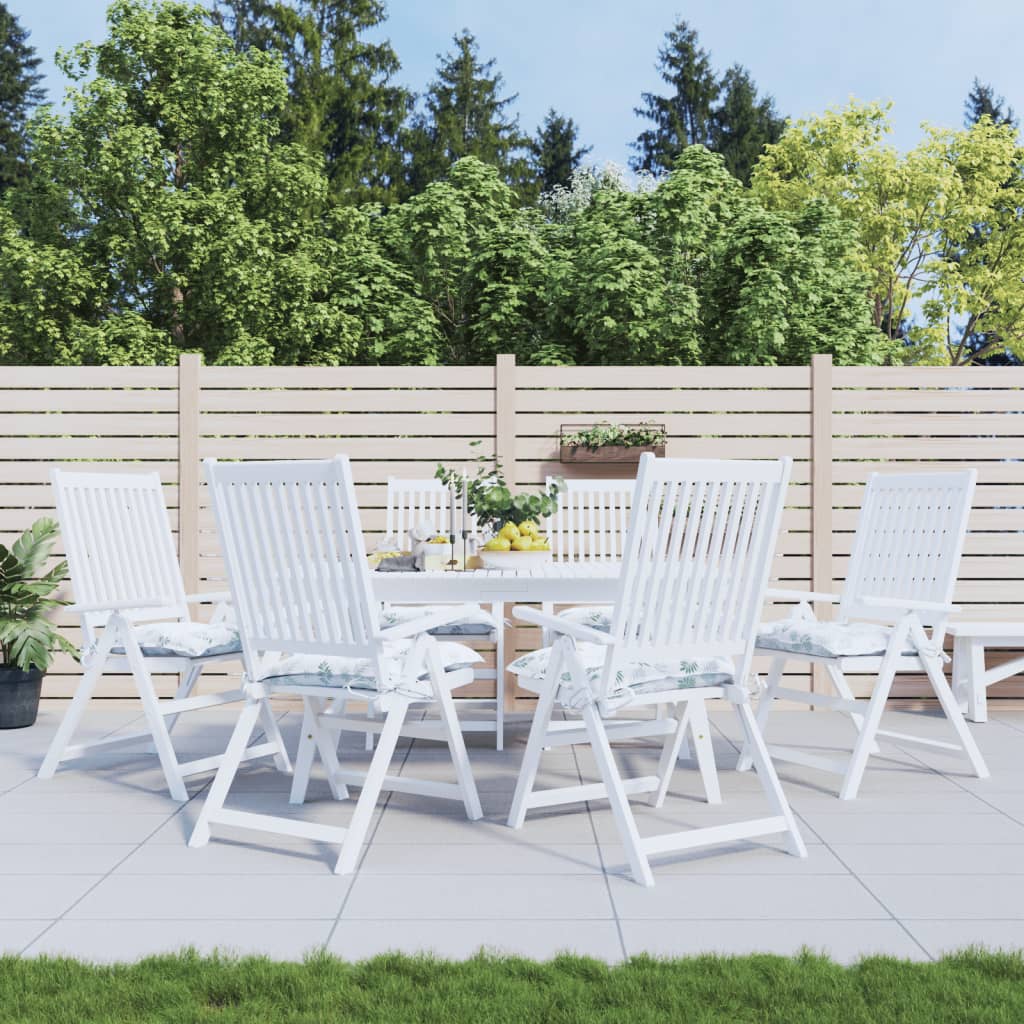 vida XL Stuhlkissen 6 Stk. Blattmuster 50x 50x 7 cm Oxford-Gewebe