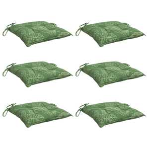 Podušky na židli 6 ks vzor listů 50 x 50 x 7 cm textil - obrázek 3