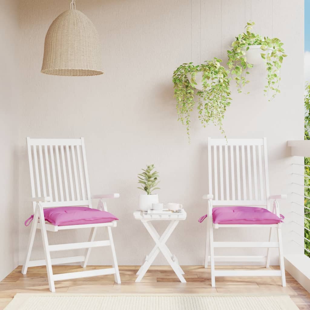 vidaXL Almofadões p/ cadeira 2 pcs 50x50x7 cm tecido rosa