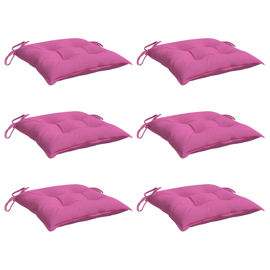 vidaXL Stoelkussens 6 st 50x50x7 cm oxford stof roze, foto 2