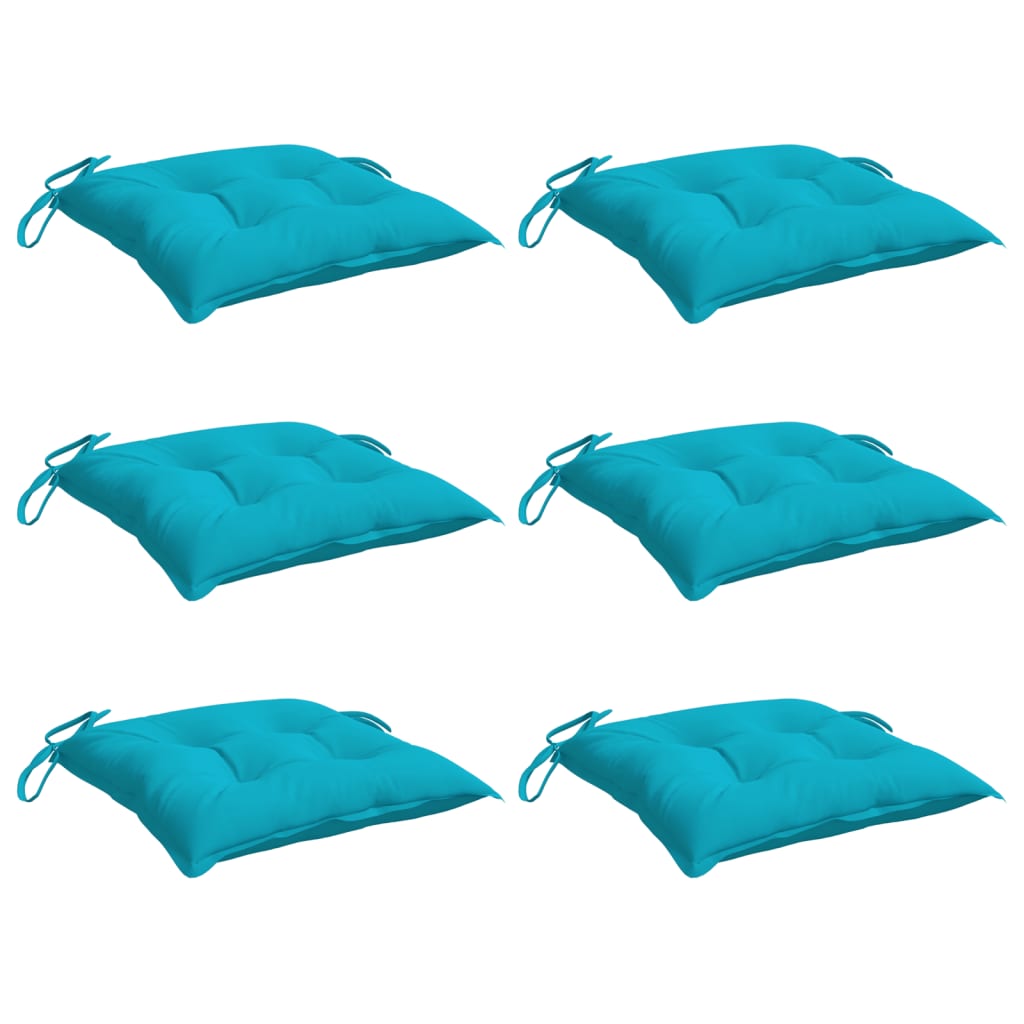 vidaXL Stoelkussens 6 st 50x50x7 cm stof turquoise, foto 2