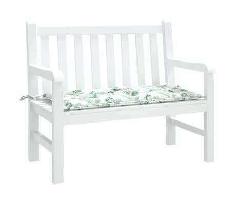 vidaXL Coussin de banc de jardin motif de feuilles 100x50x7 cm