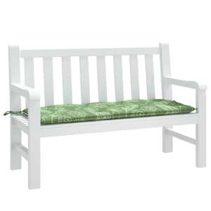 vidaXL Almofad&atilde;o p/ banco de jardim 120x50x7 cm tecido padr&atilde;o folhas