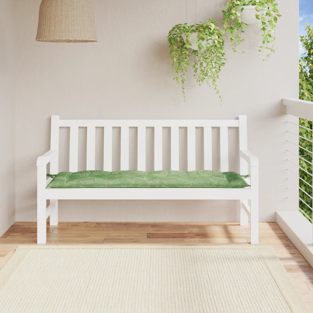 vida XL Gartenbank-Auflage Blattmuster 150x 50x 7 cm Oxford-Gewebe