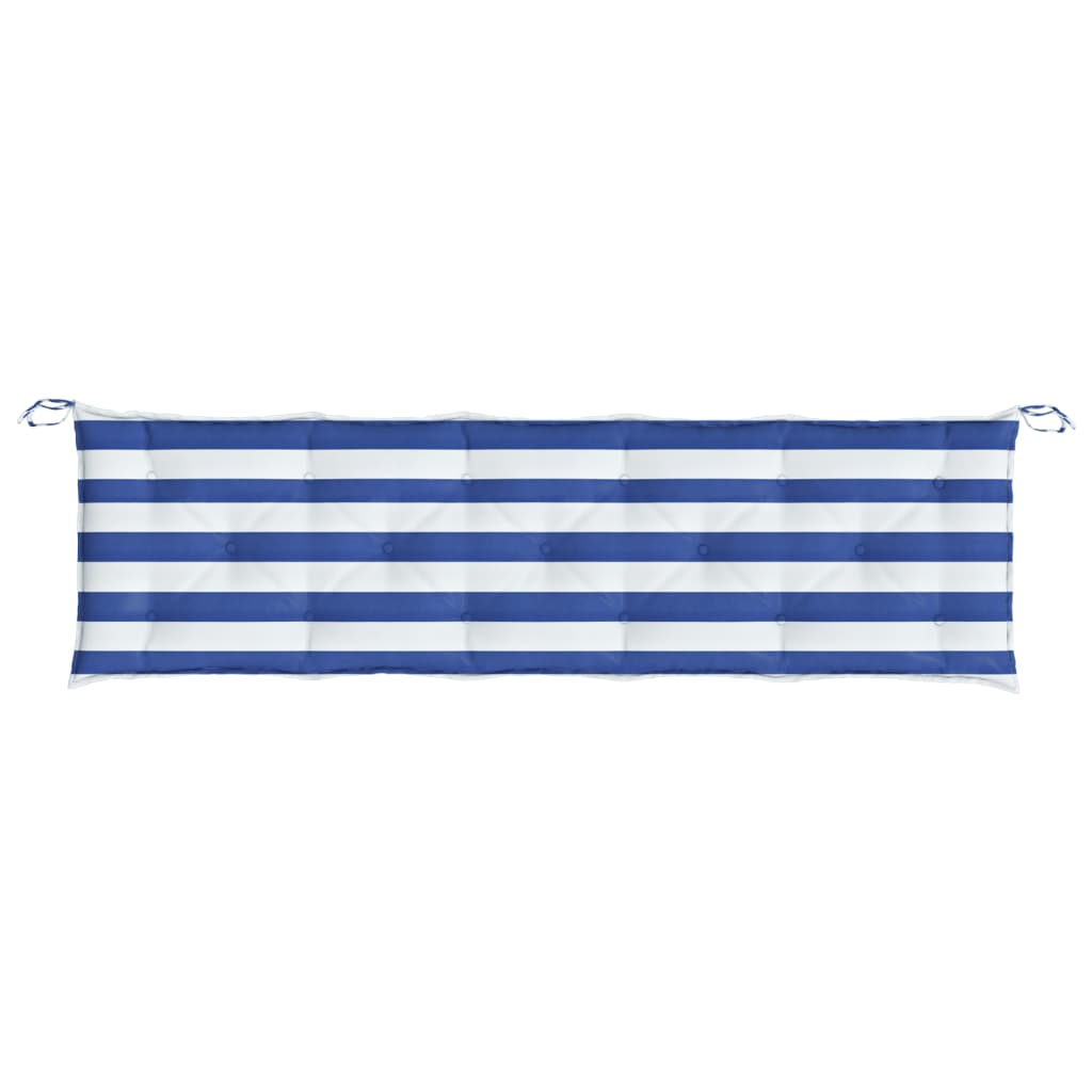 vidaXL Bankkussen gestreept 180x50x7 cm stof gestreept wit en blauw, foto 2