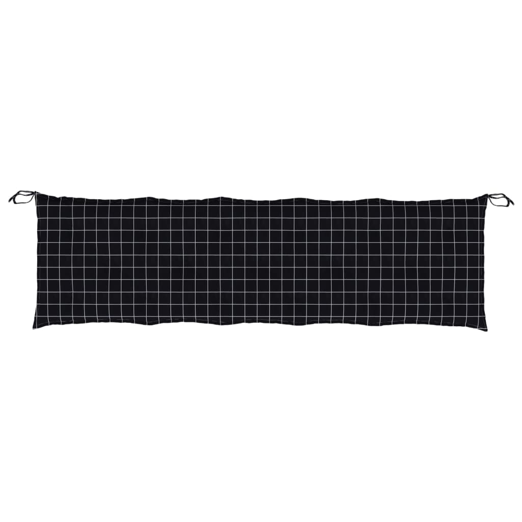 vidaXL Tuinbankkussen 180x50x7 cm oxford stof ruitpatroon zwart, foto 2