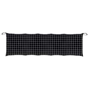 Poduška na zahradní lavici černá károvaná 180x50x7 cm oxford - obrázek 4