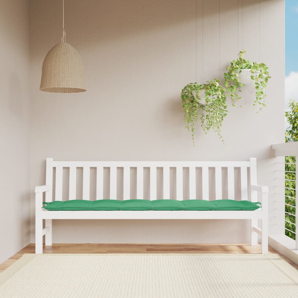 vidaXL Pernă de bancă de grădină, verde, 200x50x7 cm, textil oxford