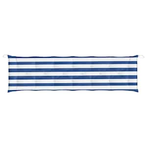 Poduška na zahradní lavici modré a bílé pruhy 200x50x7cm textil - obrázek 4