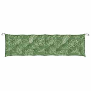 Poduška na zahradní lavici vzor listů 200 x 50 x 7 cm textil - obrázek 4