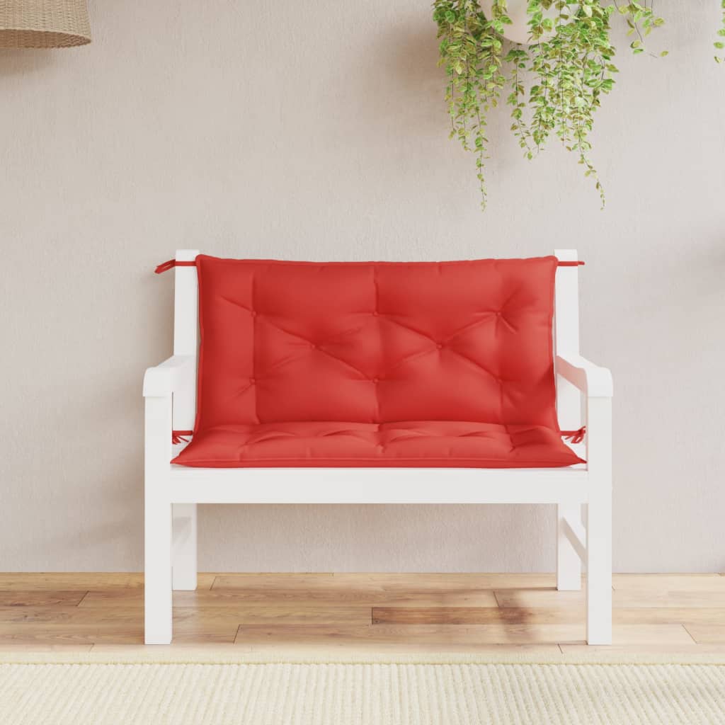 vidaXL Coussins de banc de jardin 2 pcs rouge 100x50x7 cm tissu Oxford