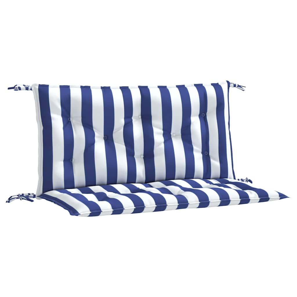 vidaXL Podušky na lavici 2 ks modré a bílé pruhy 100x50x7 cm textil