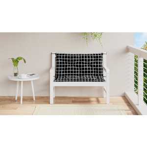 vidaXL Garden Bench Cushion Set of 2 Black Check Pattern