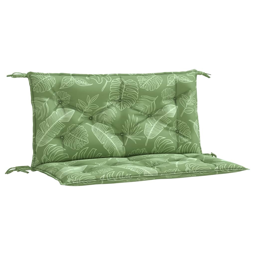 vidaXL Podušky na zahradní lavici 2 ks vzor listů 100x50x7 cm textil