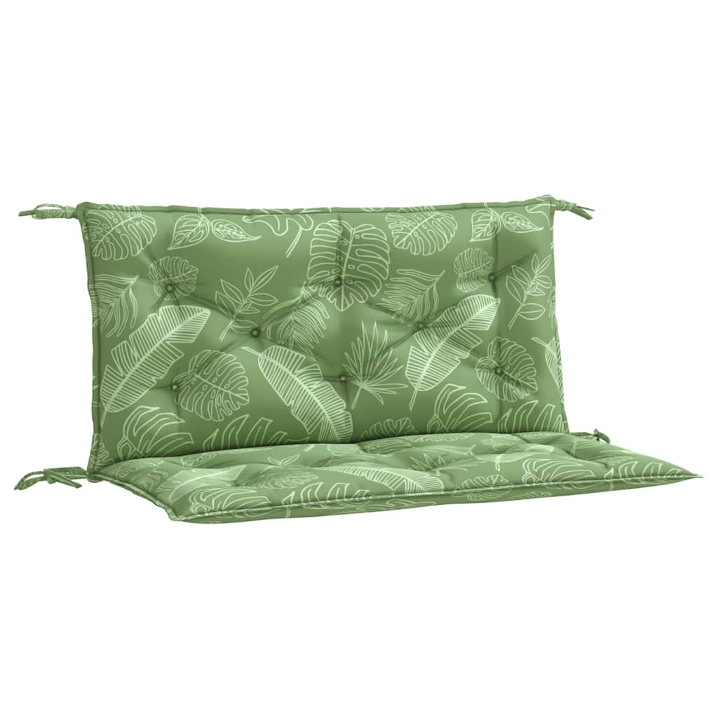 vidaXL Podušky na zahradní lavici 2 ks vzor listů 100x50x7 cm textil