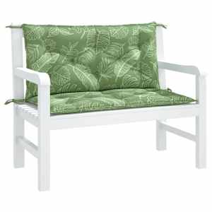 Podušky na zahradní lavici 2 ks vzor listů 100x50x7 cm textil - obrázek 4