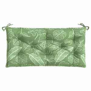 Podušky na zahradní lavici 2 ks vzor listů 100x50x7 cm textil - obrázek 6