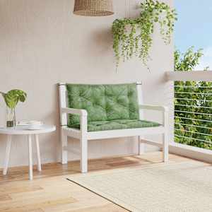 Podušky na zahradní lavici 2 ks vzor listů 100x50x7 cm textil - obrázek 1