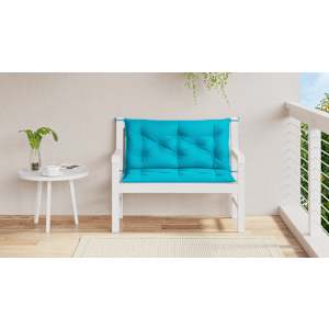 Podušky na zahradní lavici 2 ks tyrkysové 100x50x7 cm textil - obrázek 3