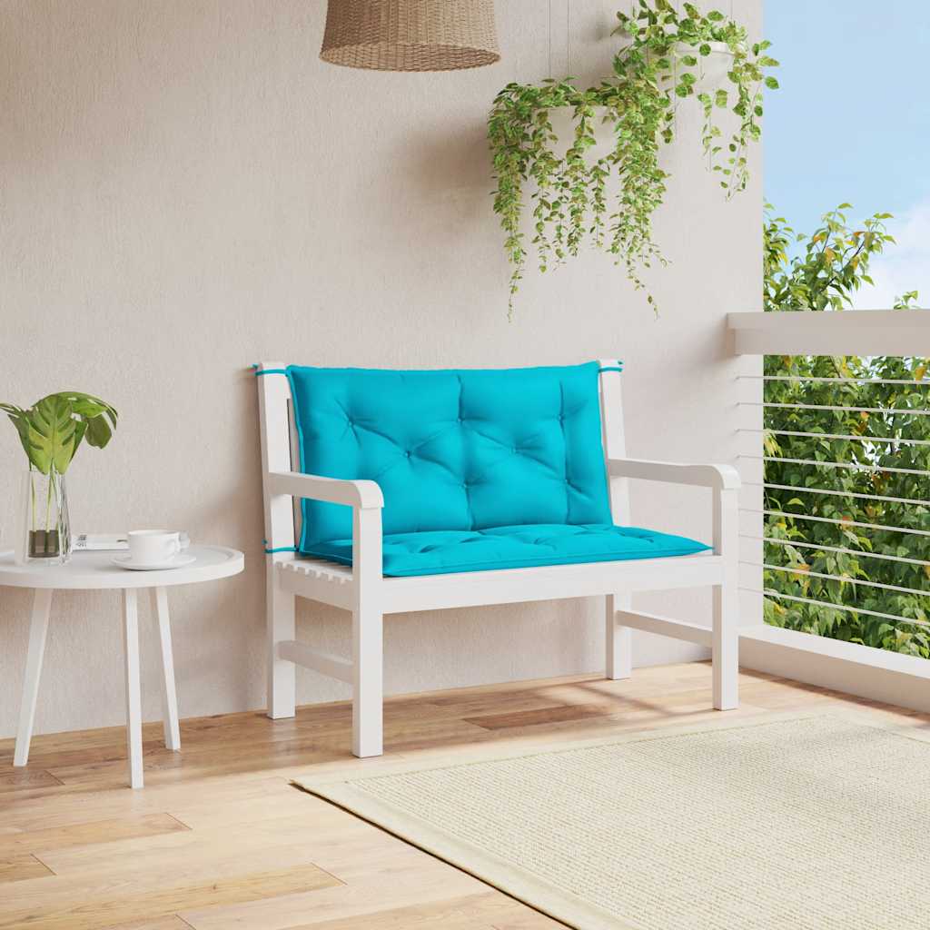 vidaXL Perne bancă de grădină 2 buc. turcoaz 100x50x7 cm textil