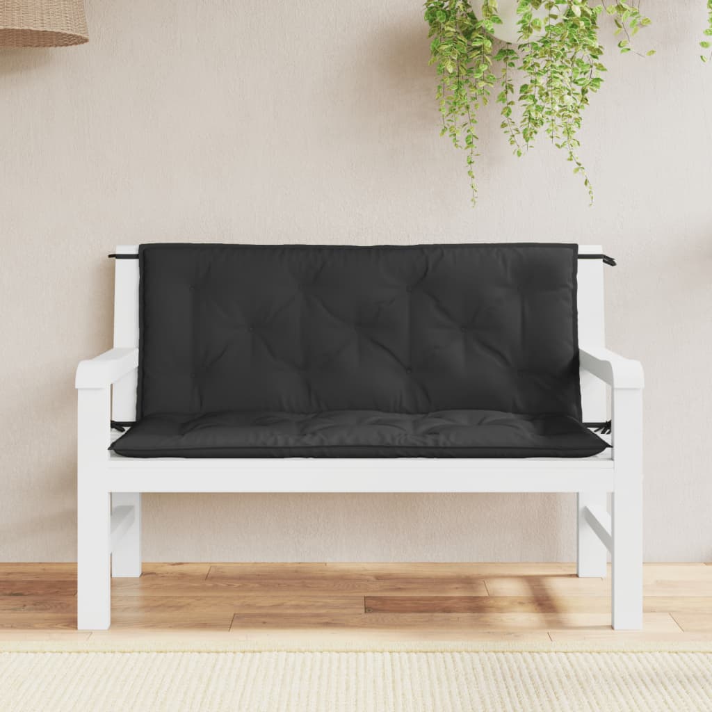 vidaXL hynder til havebænk 2 stk. 120x50x7 cm oxfordstof sort